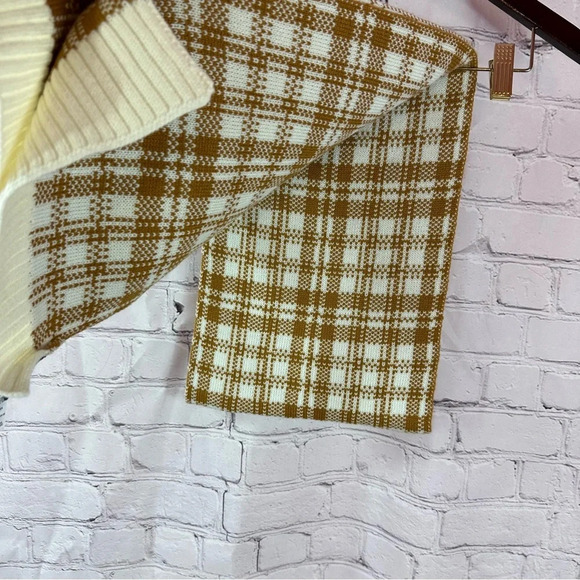 timberland burnt orange and cream plaid scarf one size university of texas - Picture 6 of 8